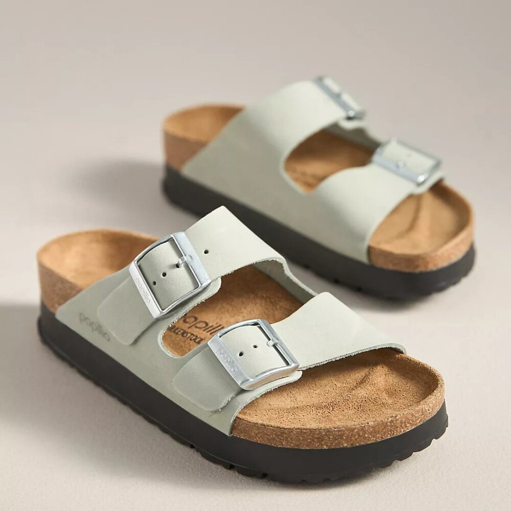 NEW Papillio by Birkenstock Sizes EU 37-41 Arizona Platform Sandals - Pure Sage